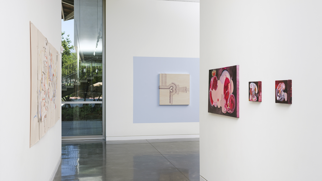 Installation view looking north through hallway