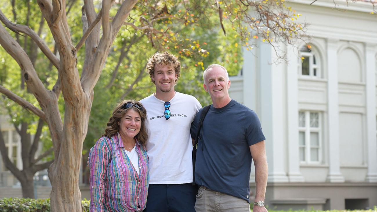 Riley family on campus for Family Weekend