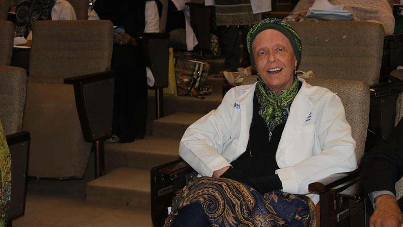 Dr. Pamela Sutton at a conference in Lahore, Pakistan