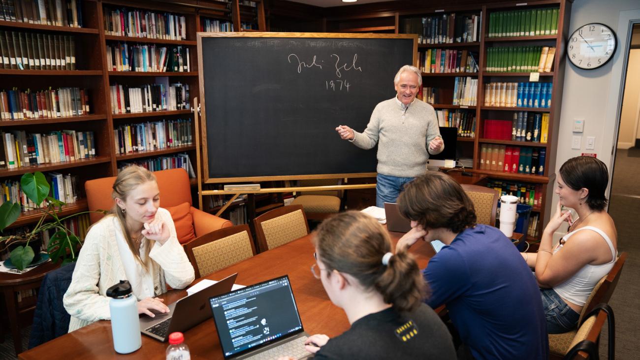 Professor Hans Rindisbacher in class