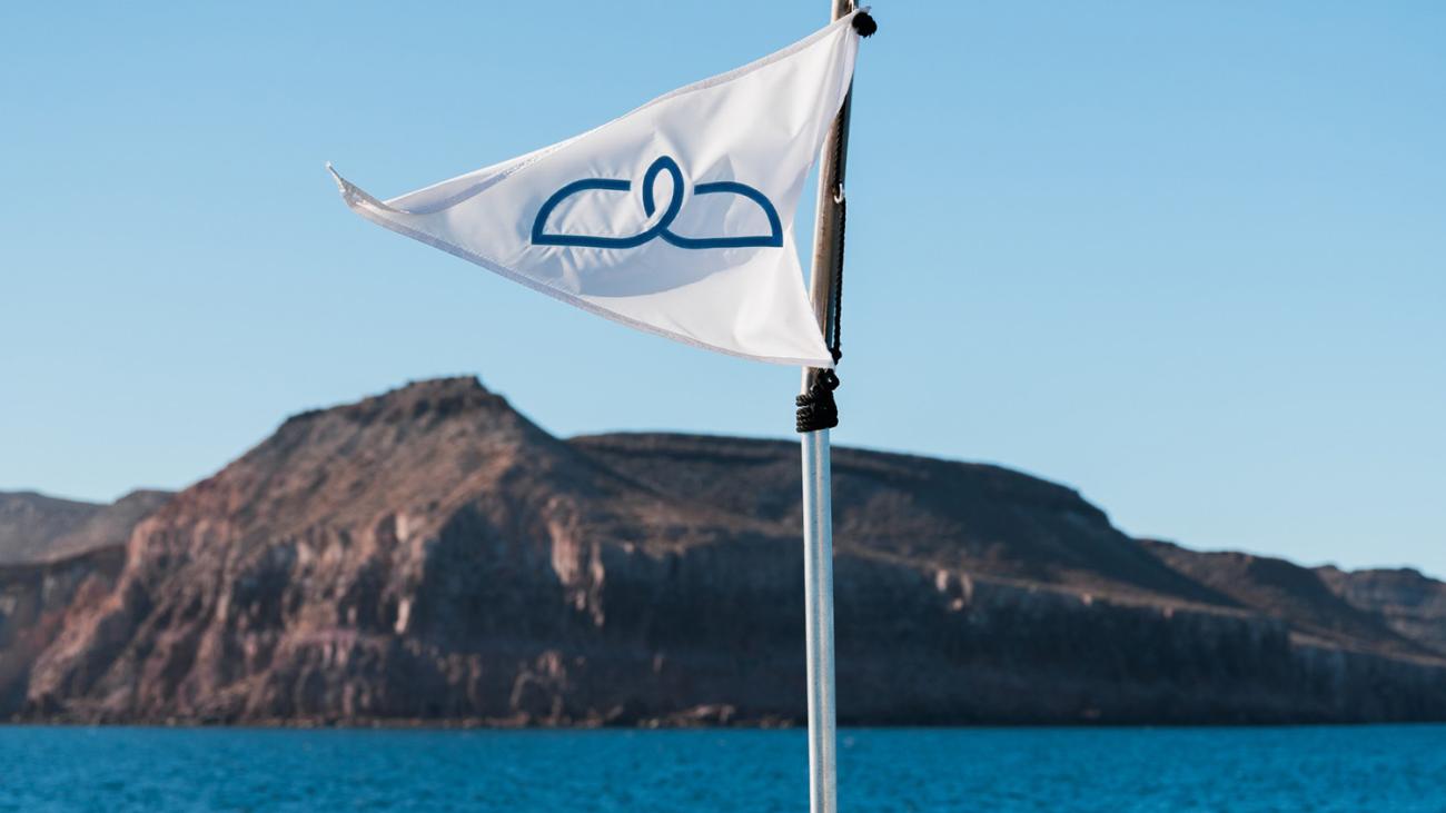 Flag on boat, Baja California