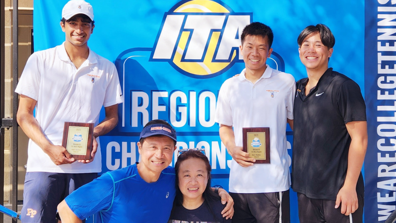Feng family with Matthew and his doubles partner