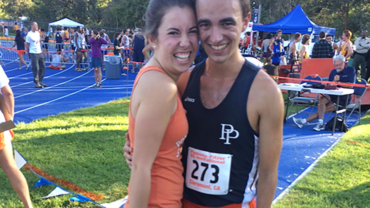 Simons had Sagehen pride as she cheered on Hathaway at one of his cross country races.