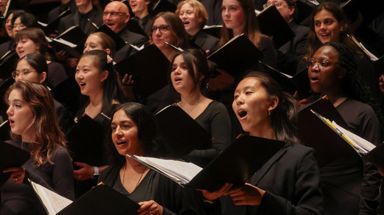 Pomona College Choir members perform