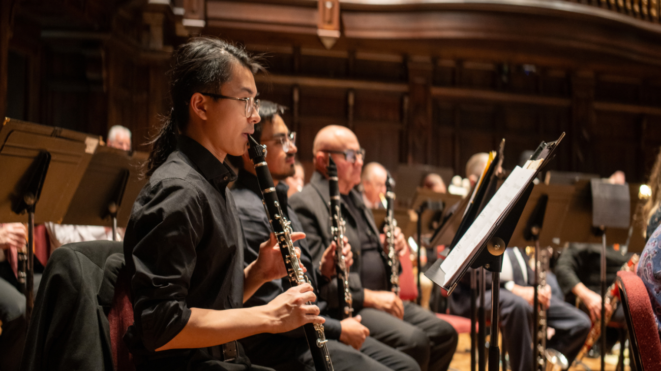 Pomona College Band clarinet section