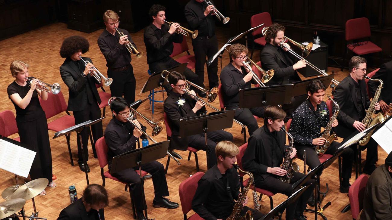 Pomona College Jazz Ensemble performs in Bridges Hall of Music