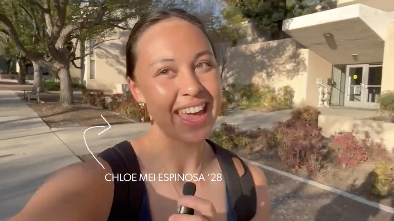 Student speaks to camera