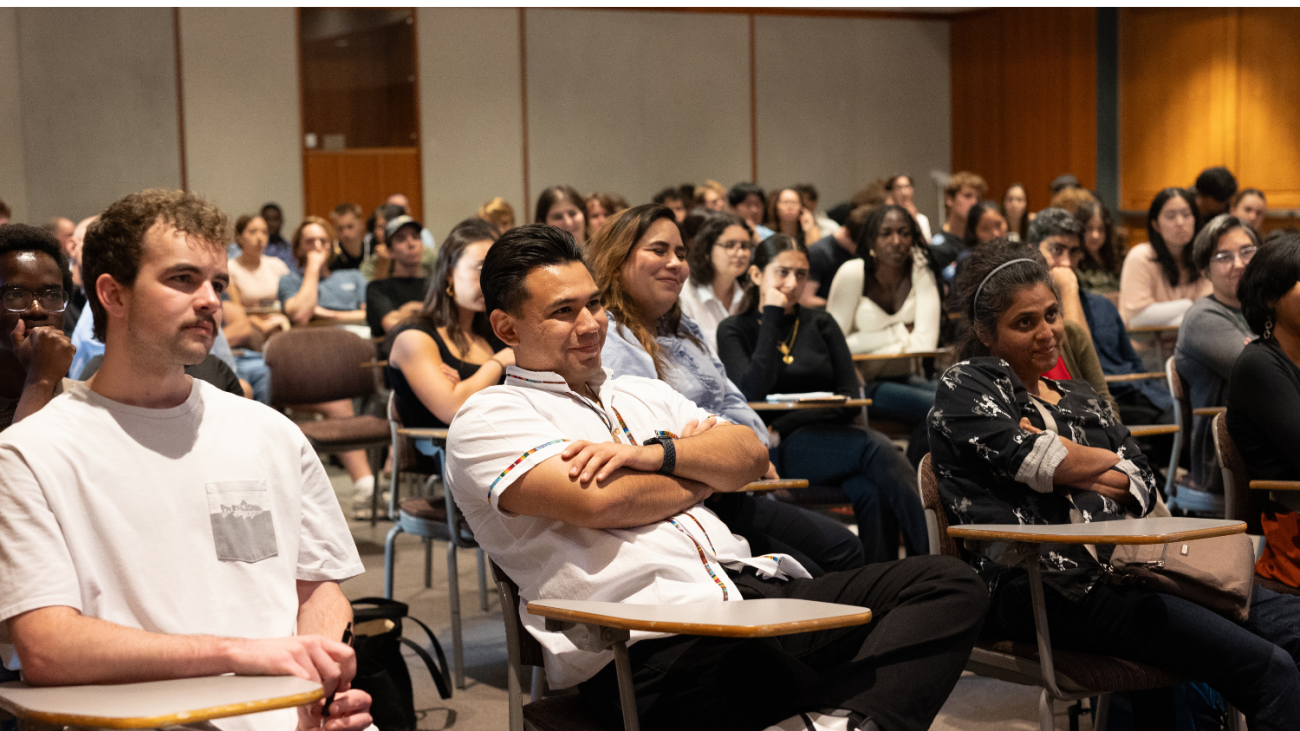 Students in Hahn Hall at an endowed lecture