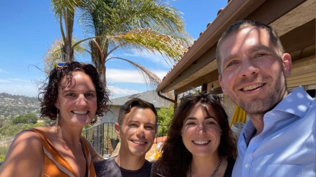 Meher with Pomona friends in Sunny San Diego