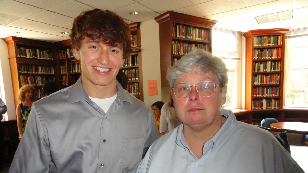 Evan Preston '12 and Professor Helena Wall