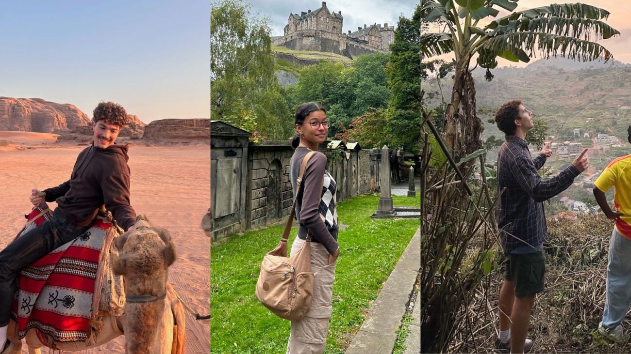 A panel of three photos