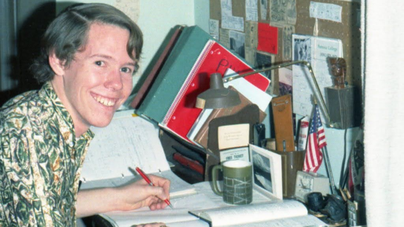 Lohman in 1971 at his dorm room desk
