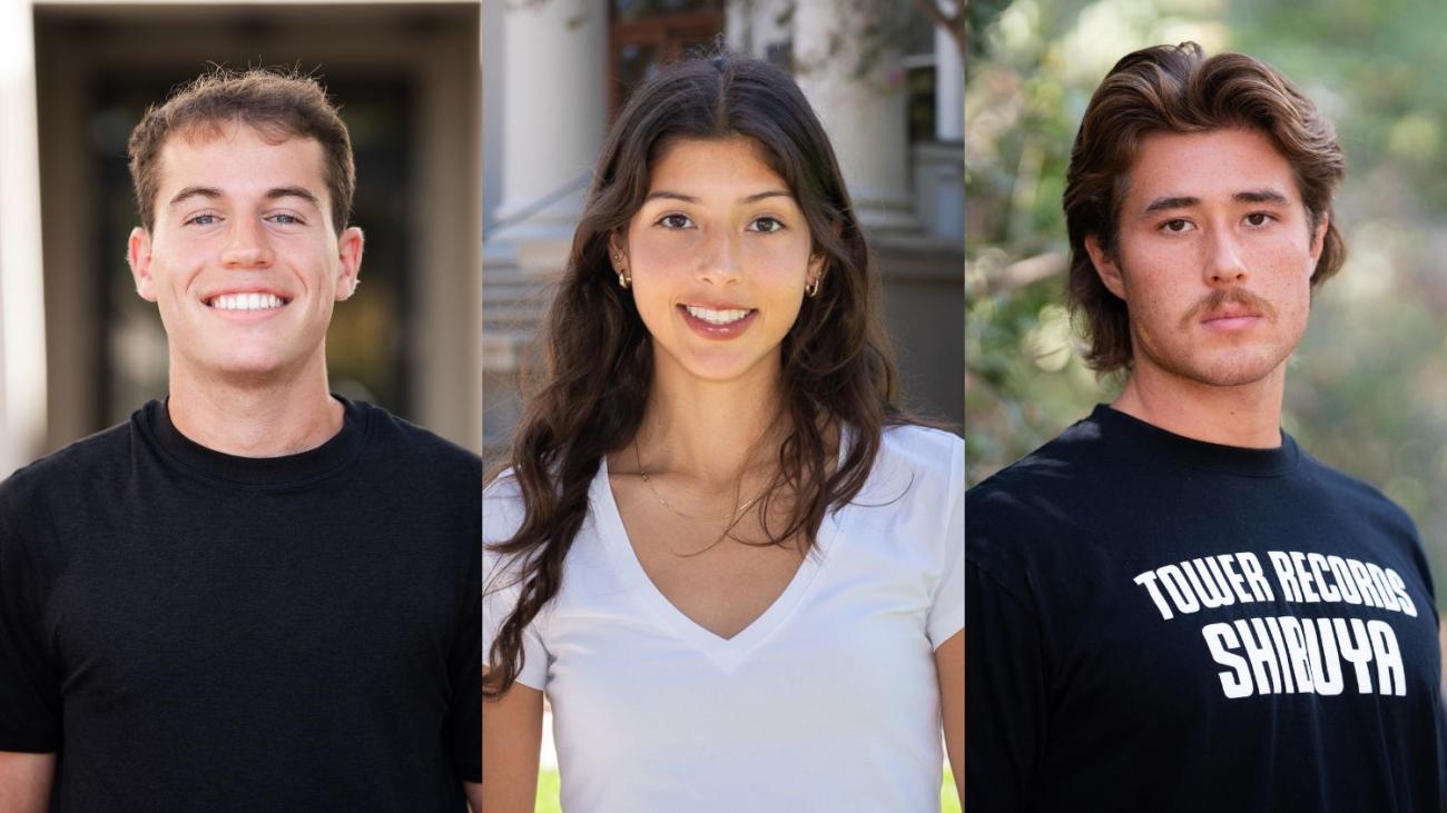 A panel of three headshots