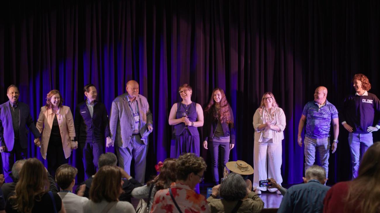 Dear Oldenborg storytellers on stage in Rose Hills Theatre 