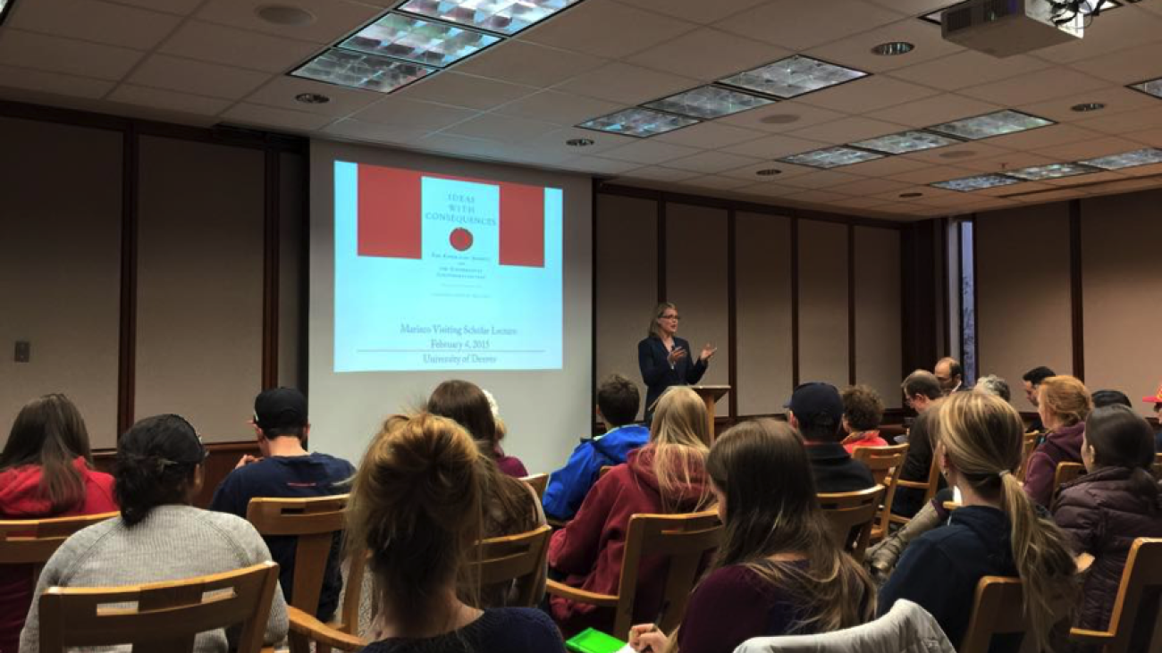 Professor Hollis-Brusky speaks to students and faculty at the University of Denver about her book, Ideas with Consequences