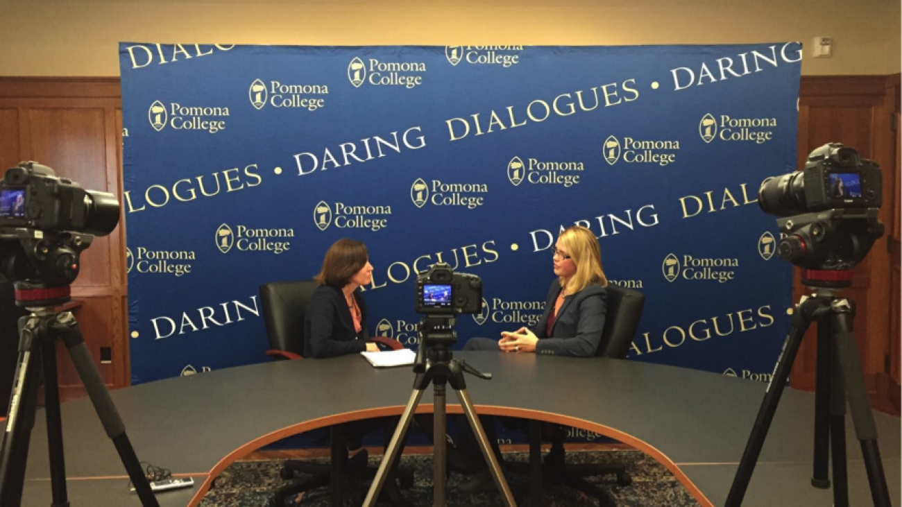 Professor Hollis-Brusky films a “Daring Dialogue” with Dean Miriam Feldblum