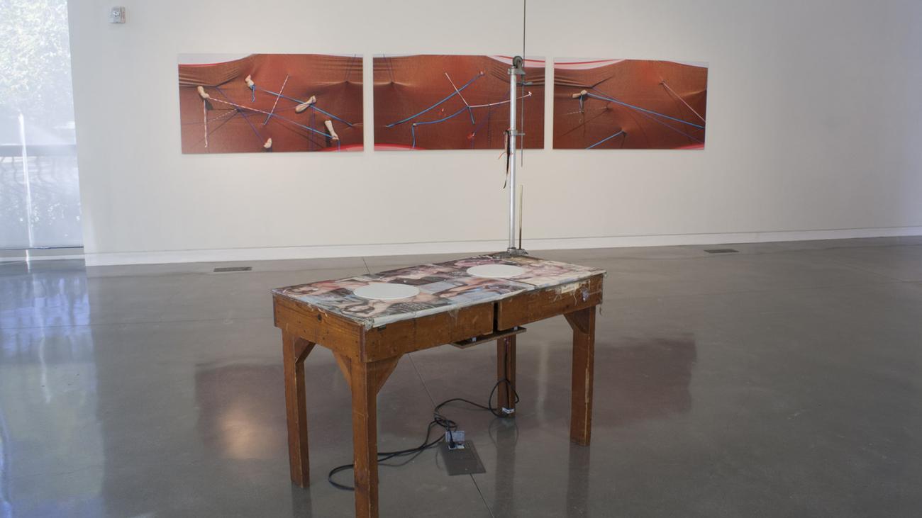 Installation photos highlighting works by Anthony Lepore and Samira Yamin