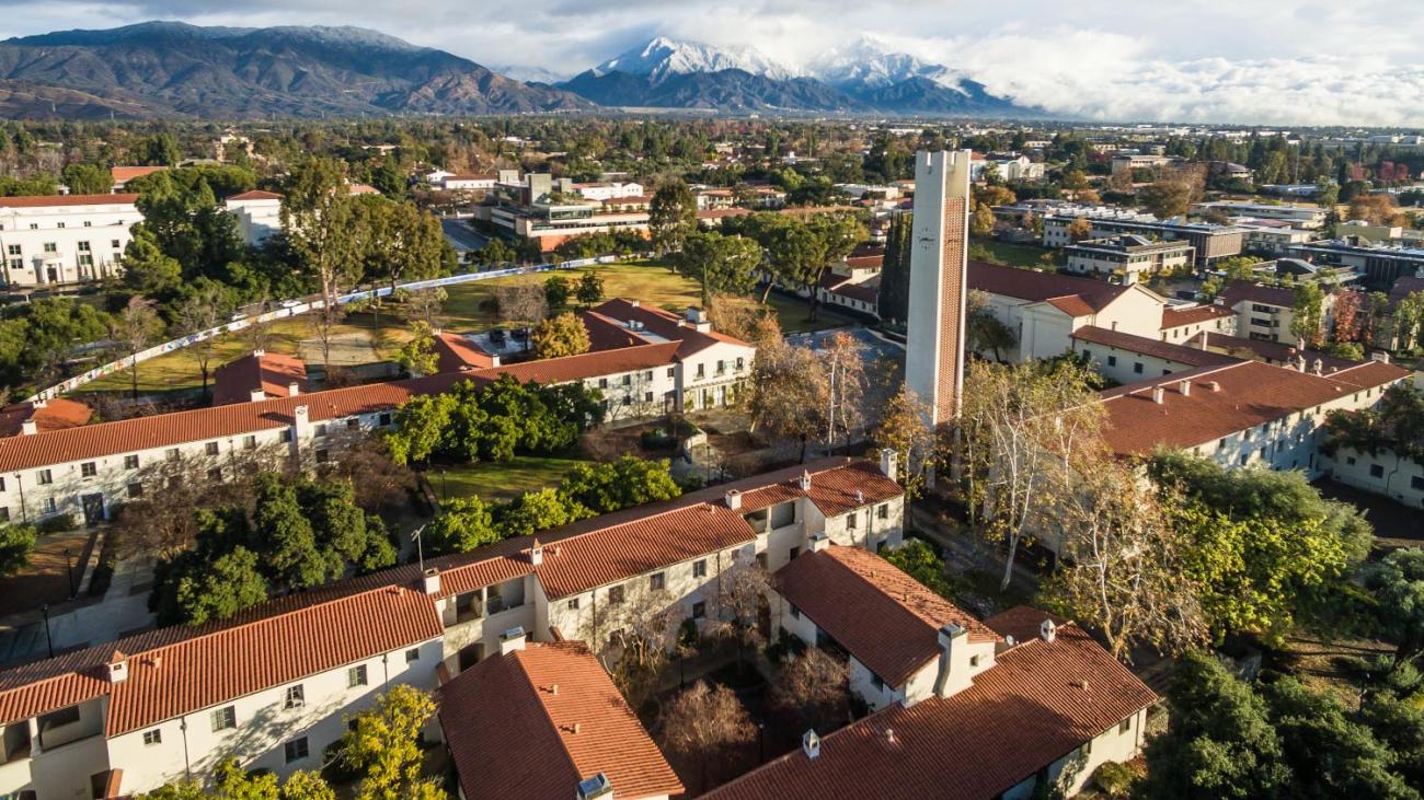 Pomona College aerial shot