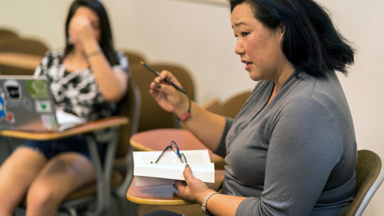 In class with Professor Aimee Bahng