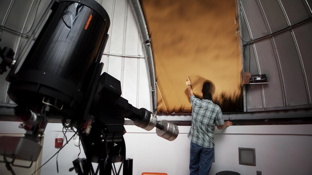 Inside Brackett Observatory