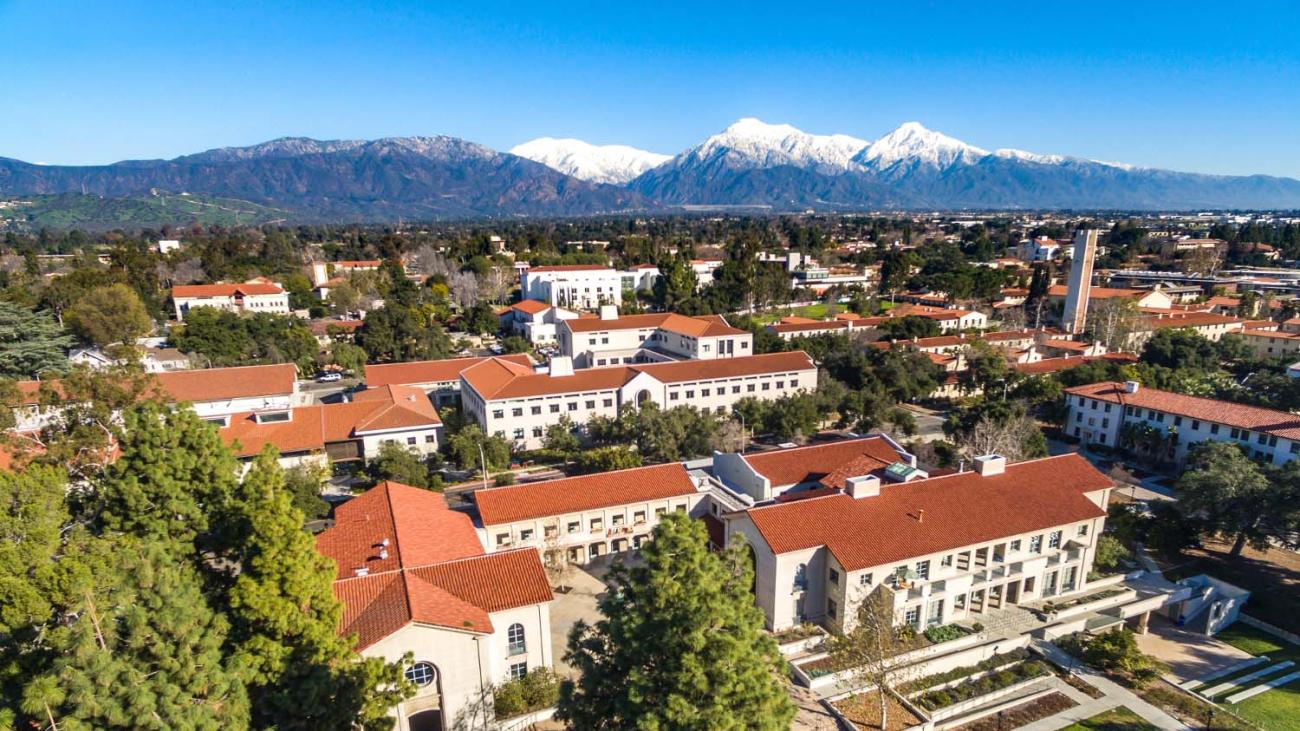campus with mountains in the distance