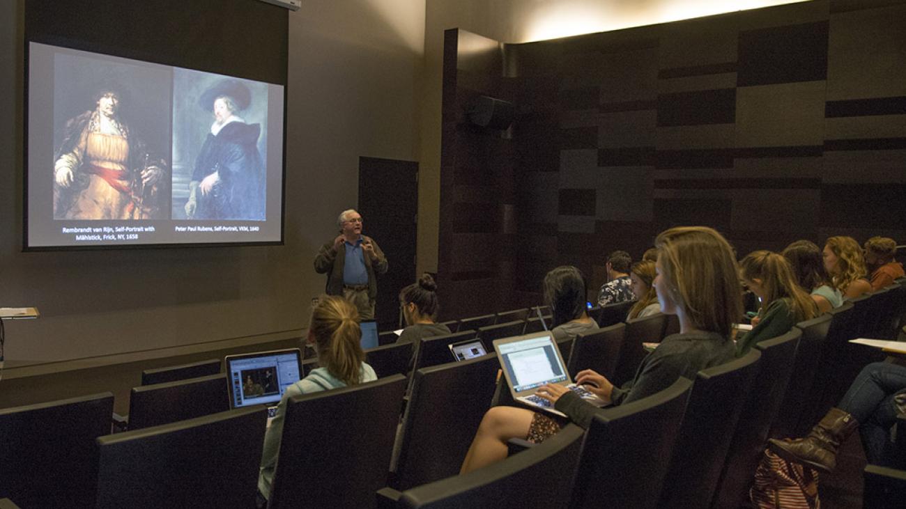 In class with Professor of Art History George Gorse