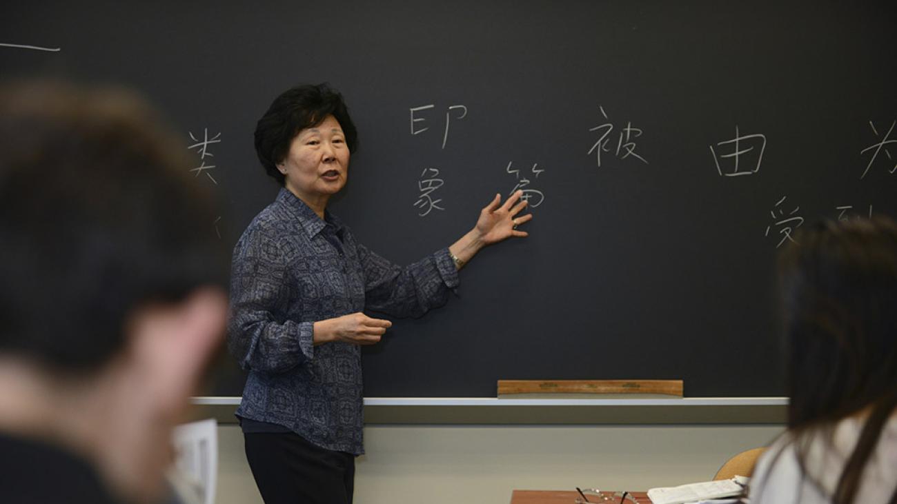 In class with Professor Sharon Hou