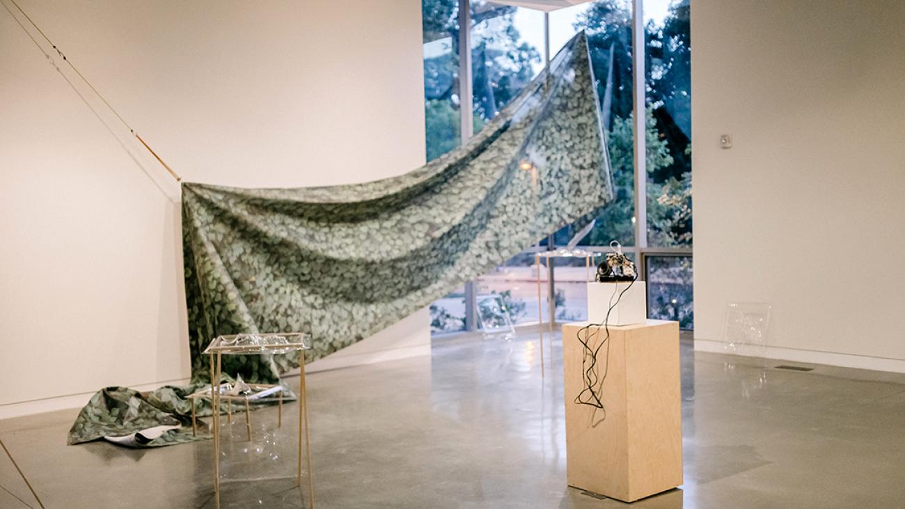 Image from opening reception of Inland exhibition at Pomona College in April 2015