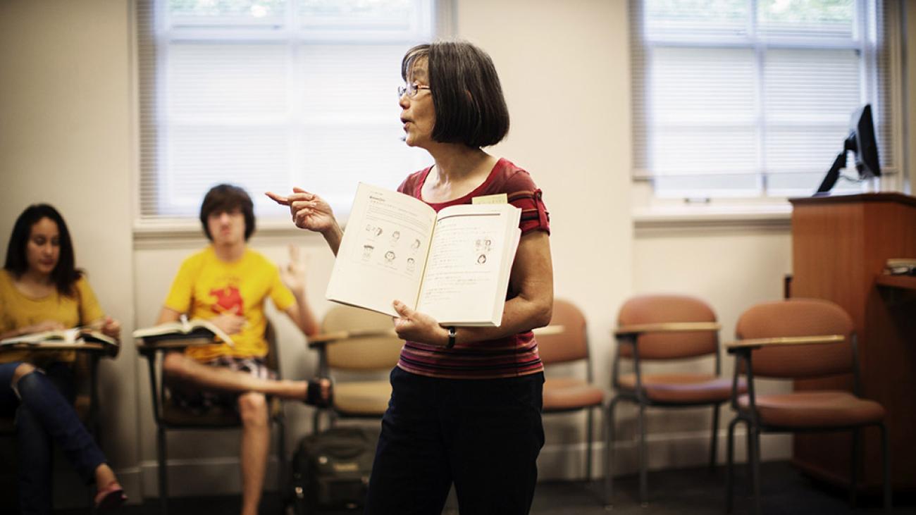 In class with Professor Lynne Miyake