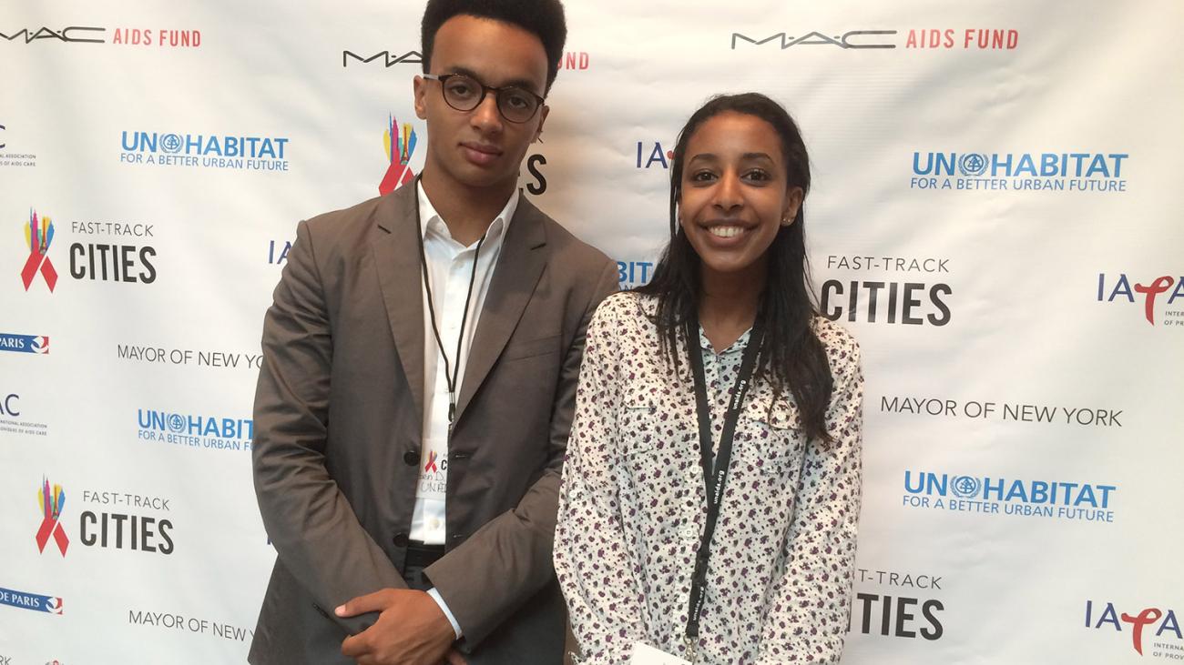 Ruben Murray and Ellelan Degife interned for UNAIDS in 2016.