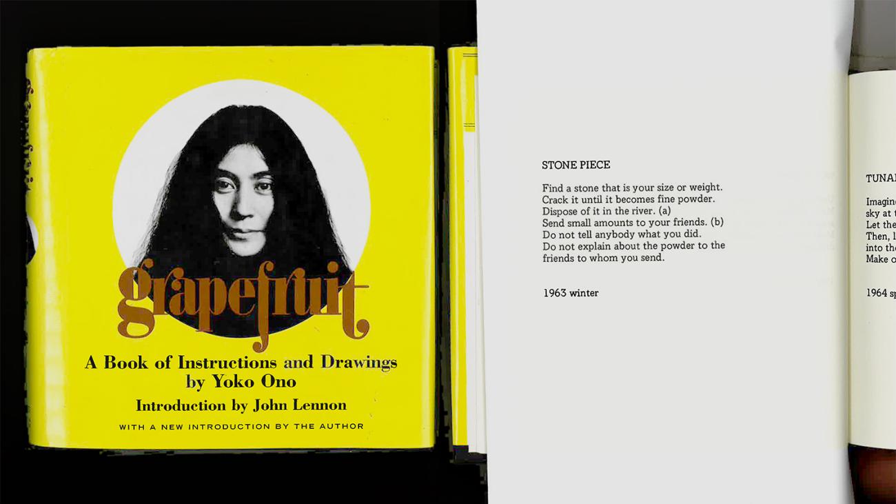Yoko Ono book titled Grapefruit with score