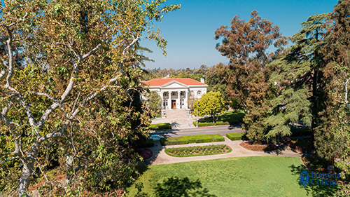 distant aerial shot of carnegie building